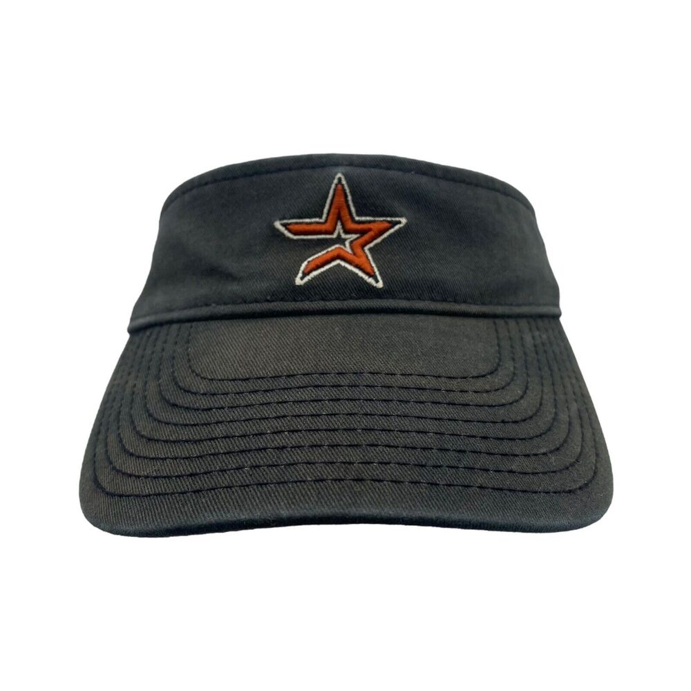VTG MLB Houston Astros New Era Black Visor Hat Cap Adjustable Strap